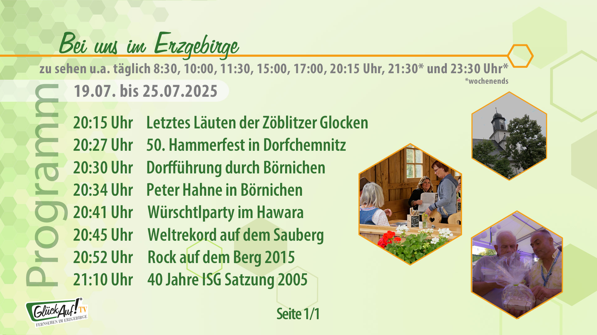 Bei uns im Erzgebirge für die Woche vom 19.07. bis 25.07.2025