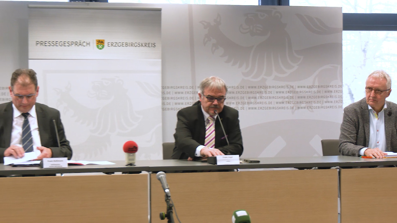 MEgional am 8. April 2020 mit der Pressekonferenz im Landratsamt Erzgebirgskreis
