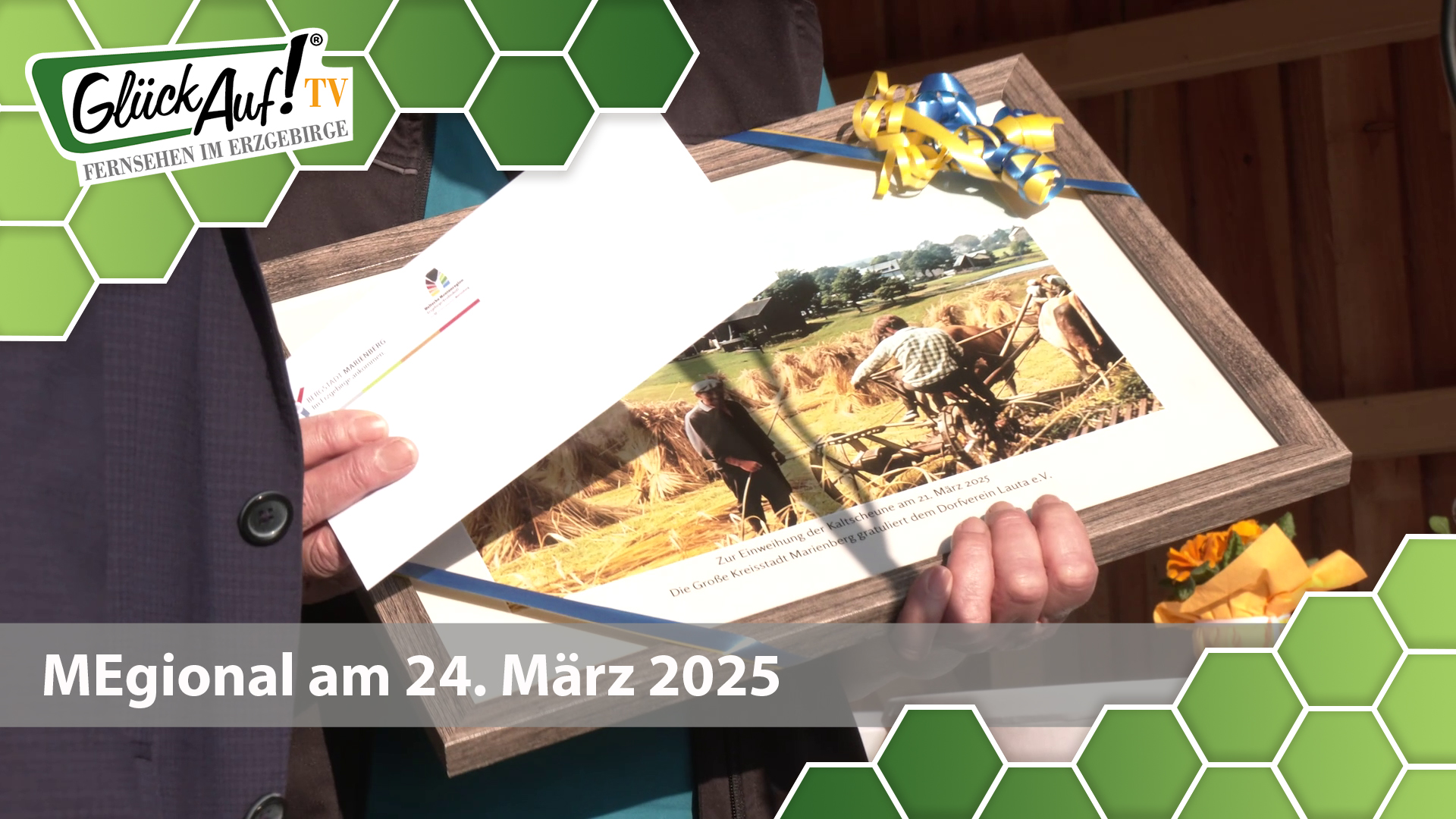 MEgional am 24. März 2025 mit dem Thema: "Neue Scheune für den Dorfverein Lauta"