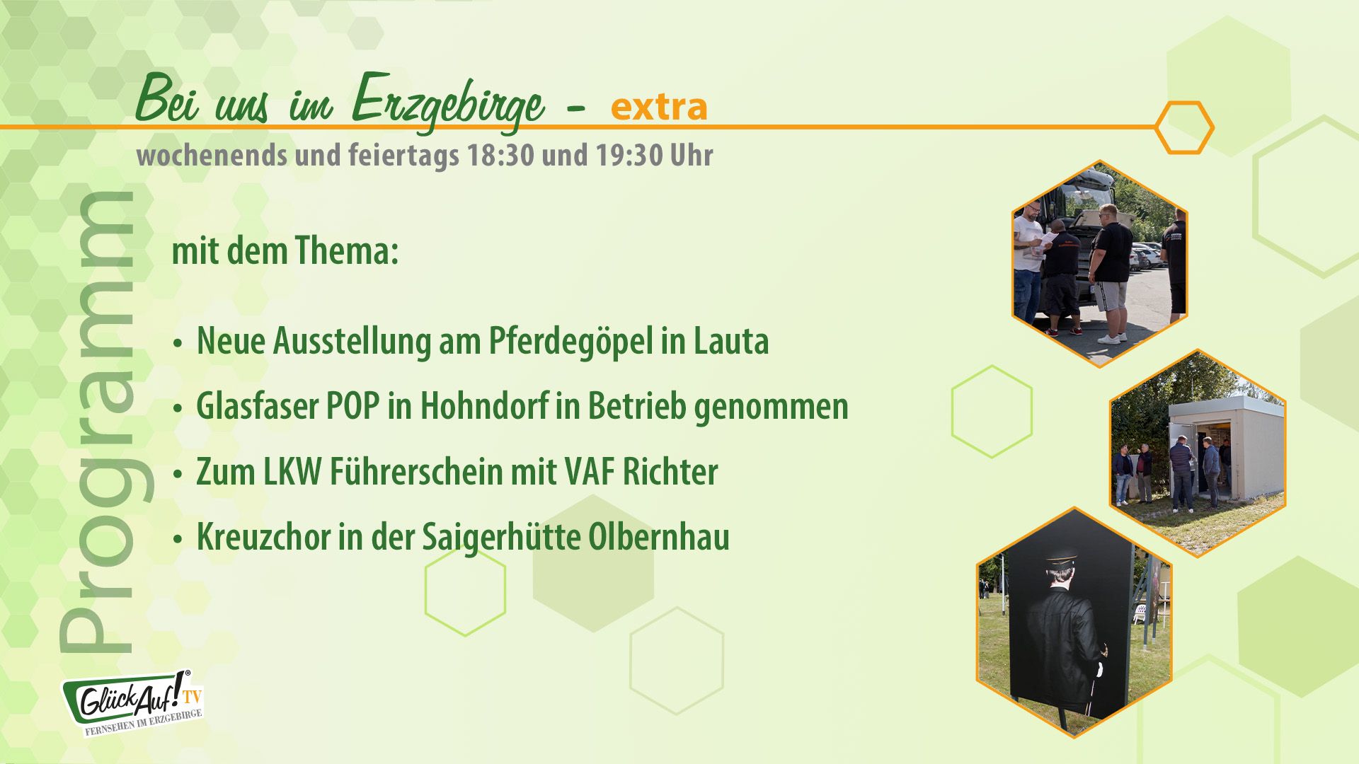 Bei uns im Erzgebirge - extra am 30.08. und 31.08. Bei uns im Erzgebirge - extra am 30.08. und 31.08.